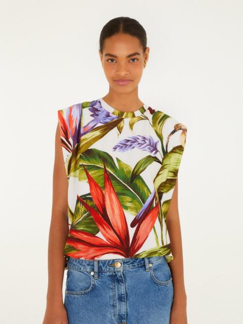 Sand Florart Organic Cotton Tshirt Blouse