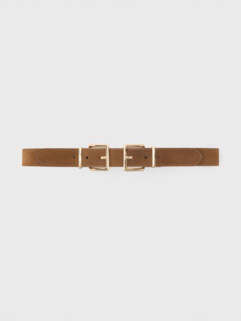Double buckle suede belt