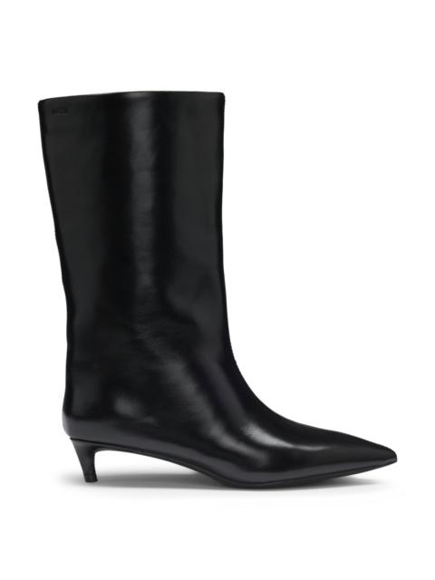 LEATHER BOOTS WITH 3.5CM HEEL
