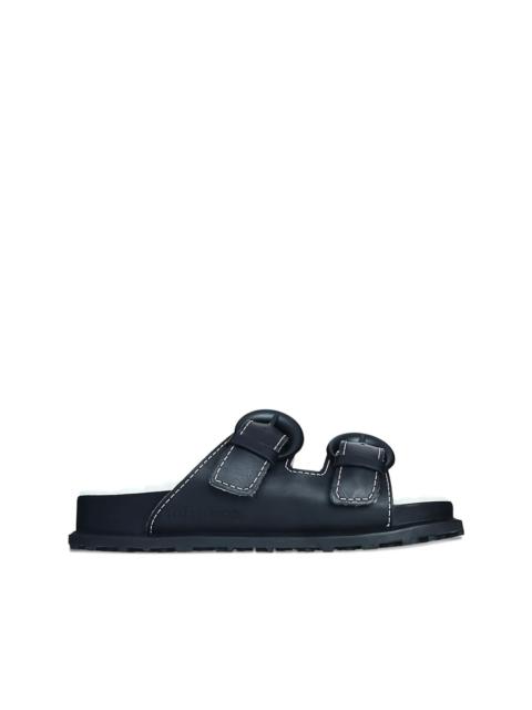 double-buckle leather sandals
