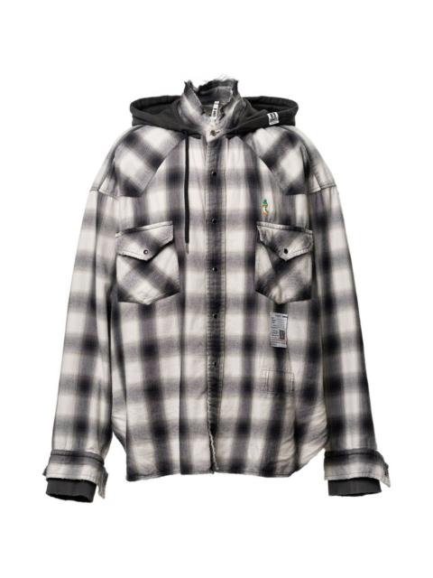hooded checkered shirt