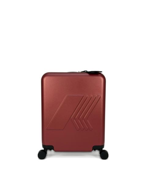 embossed-logo wheeled luggage