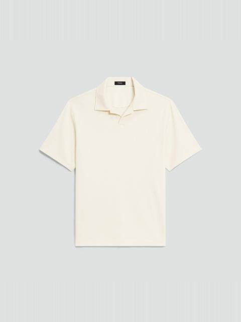 Short-Sleeve Polo Shirt in Waffle-Knit Cotton