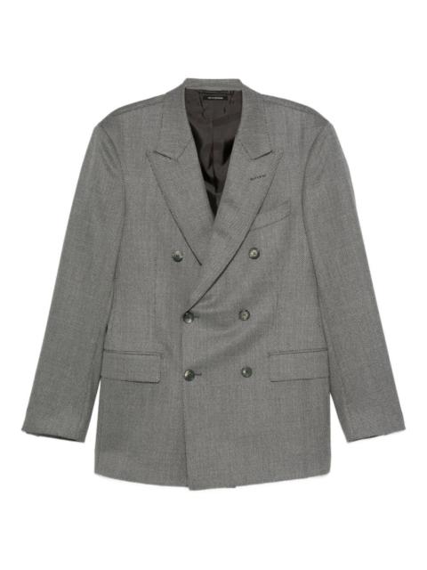 double-breasted wool blazer