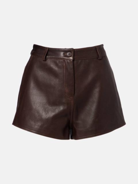 Leontine leather shorts