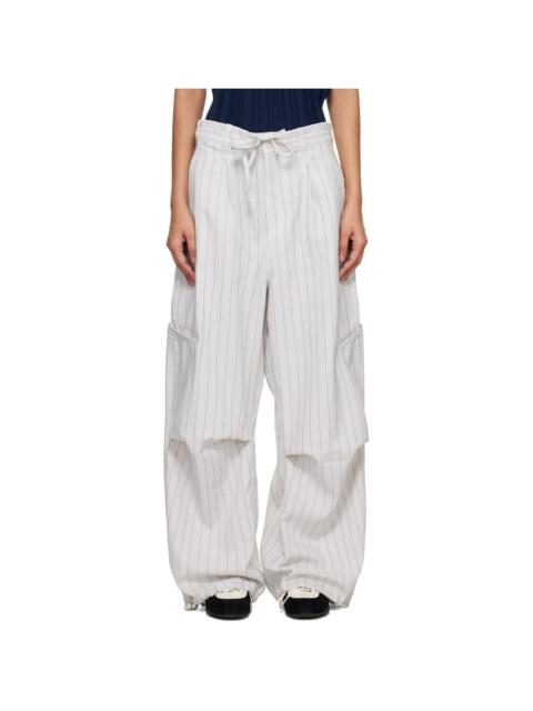 Off-White Pinstripe UT Straight Leg Lounge Pants