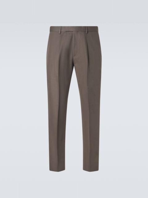 Cotton and linen straight pants
