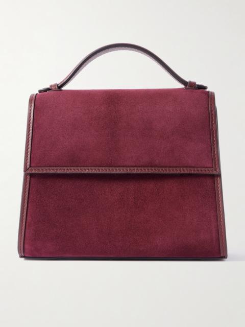 Medium Leather-trimmed Suede Tote