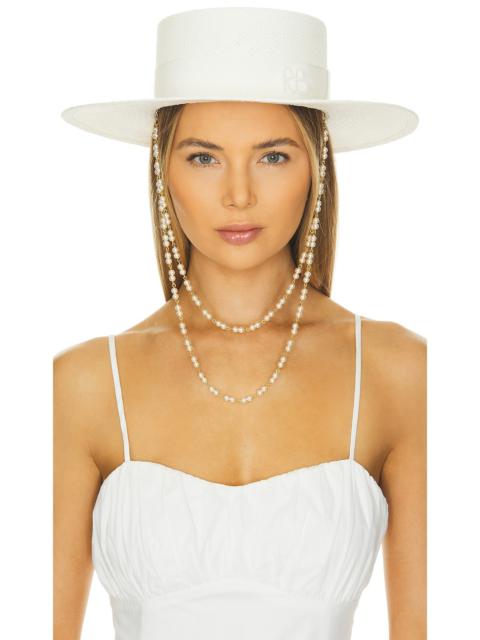 Double Chain Strap Boater Hat