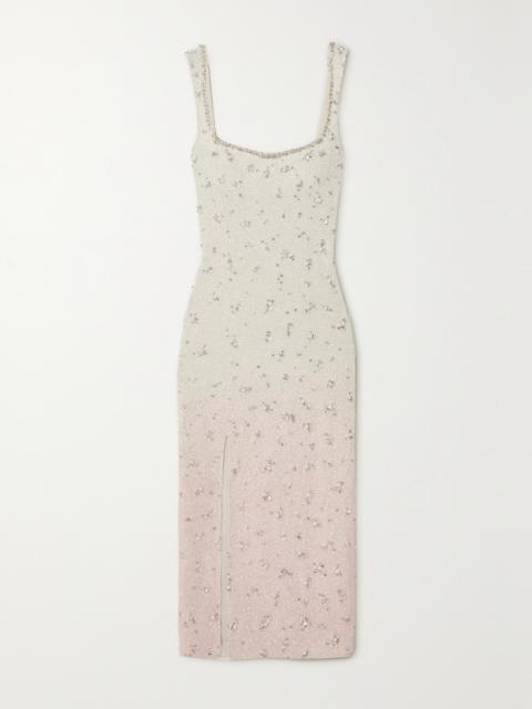 Embellished Stretch-tulle Midi Dress