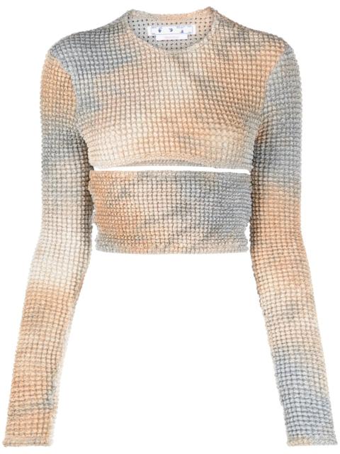 Double tie-dye cut-out top