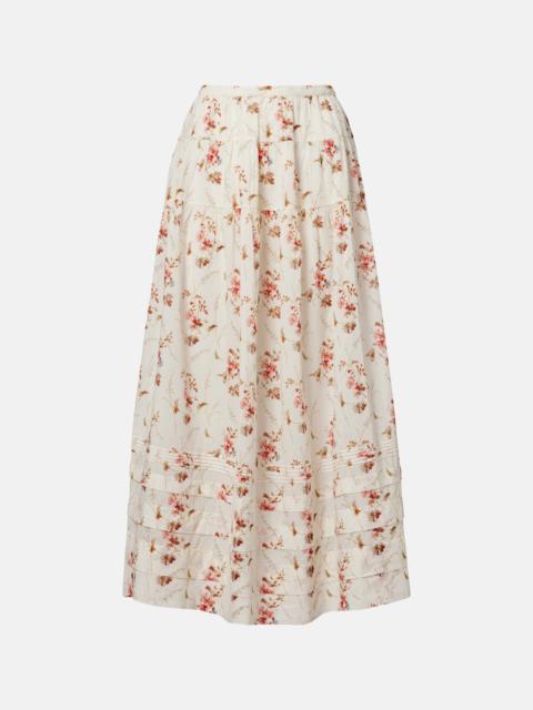 Marie floral cotton maxi skirt
