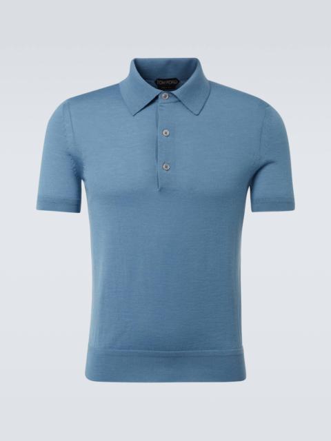 Cashmere and silk polo sweater