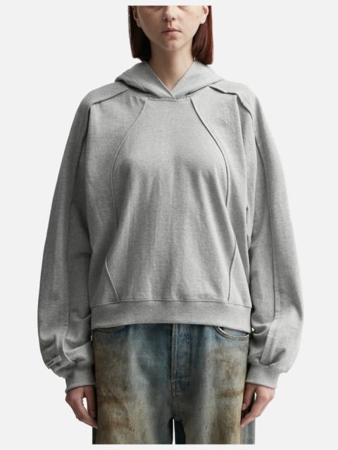 PIN-TUCK PANELED HOODIE