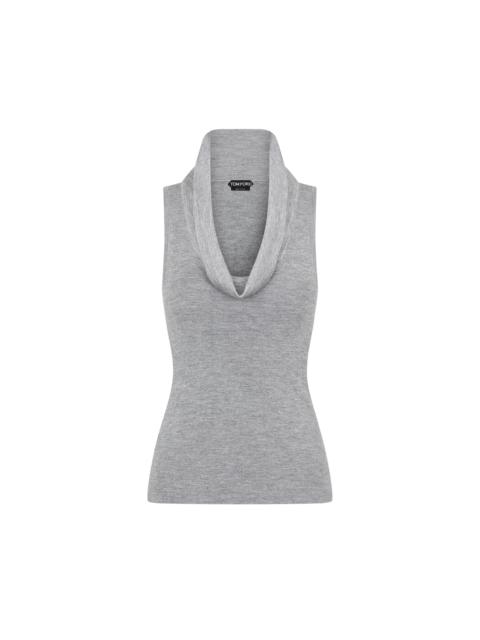 SLEEVELESS COWL COLLAR TOP