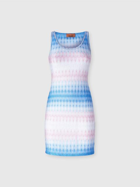 Short cover-up with halter neck and dégradé pattern