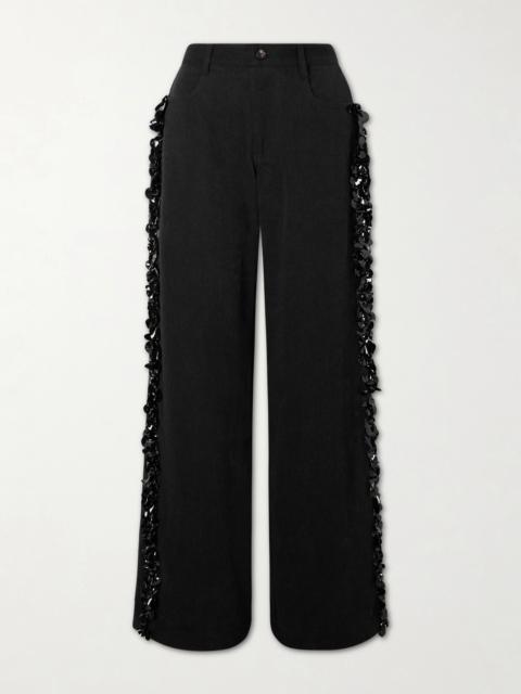Burro Embellished Wide-leg Jeans