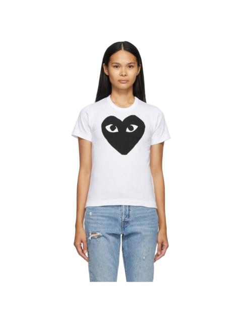 White & Black Large Heart T-Shirt