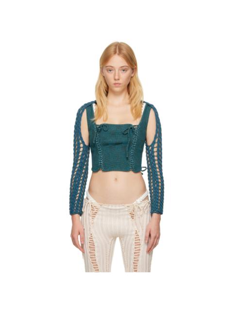 SSENSE Exclusive Blue Minicable Gloves