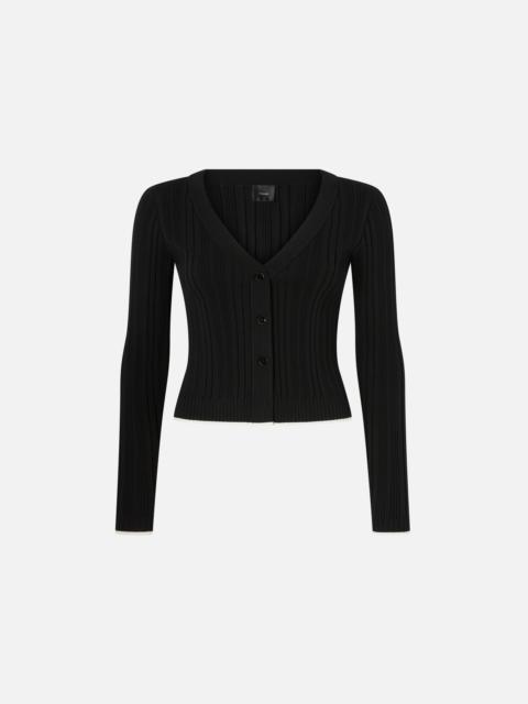 RIB-KNIT V-NECK CARDIGAN