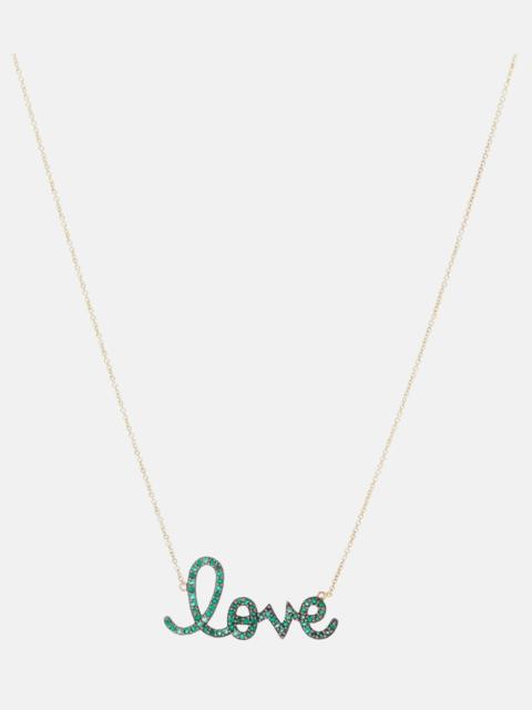 Love 14kt gold necklace with diamonds