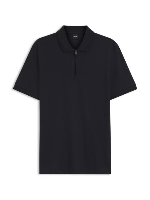 ZIP-PLACKET POLO SHIRT IN A COTTON BLEND
