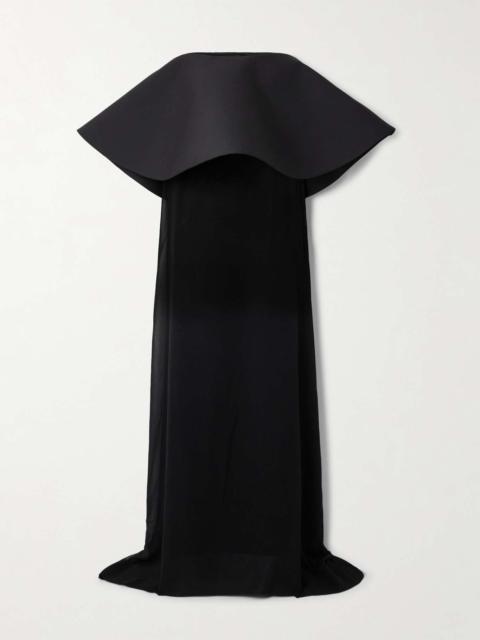 La Robe Vela strapless wool and silk-blend and chiffon gown