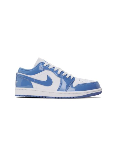 White & Blue Air Jordan 1 Low SE Sneakers