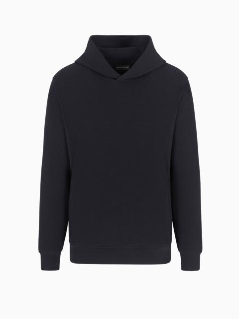 TRAVEL ESSENTIALS WAFFLE JERSEY HOODED SWEATSHIRT