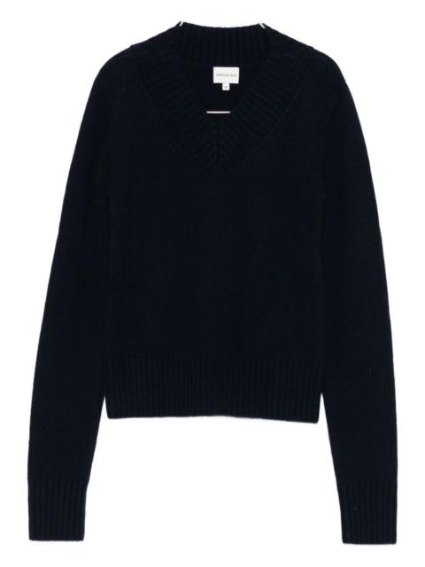 V-neck ribbed sweater