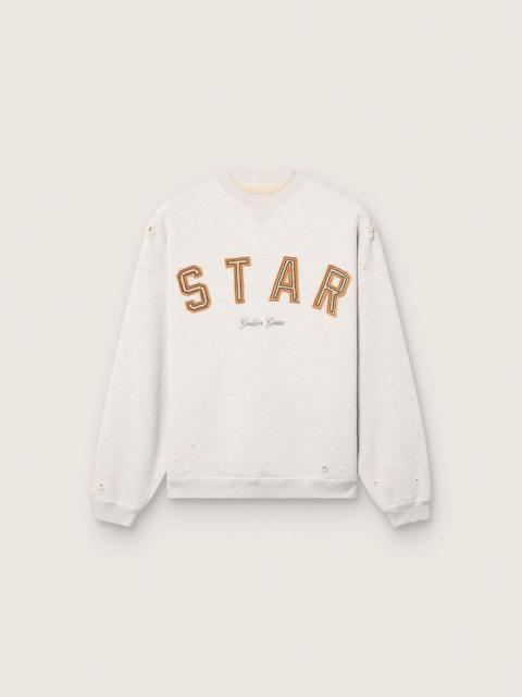 Star unisex sweatshirt in gray melange cotton with 'Star' embroidery