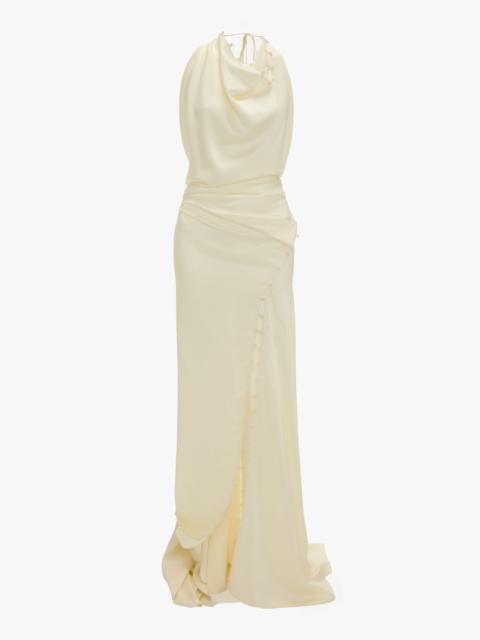 Rouleaux Detail Sleeveless Gown In Ivory