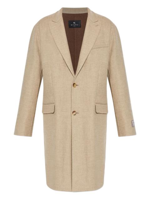 three-button wool coat