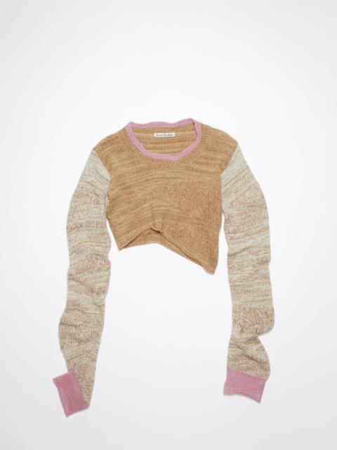 Asymmetric distorted jumper - Camel brown/tobacco