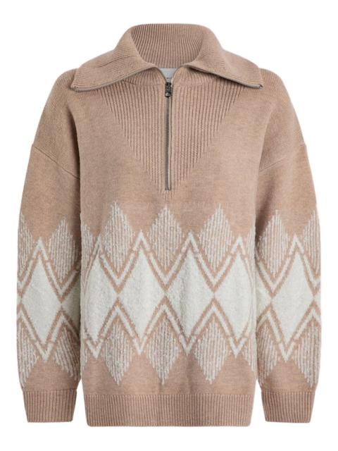 Betty jacquard half-zip sweater