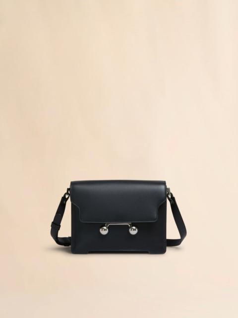 BLACK LEATHER TRUNKAROO MEDIUM SHOULDER BAG