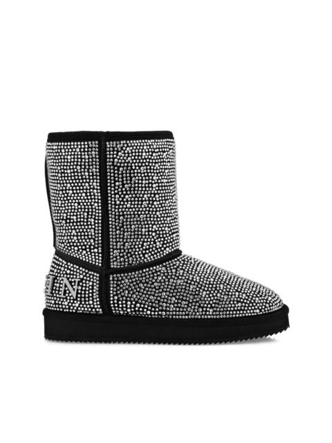 embellished flat ankle boots