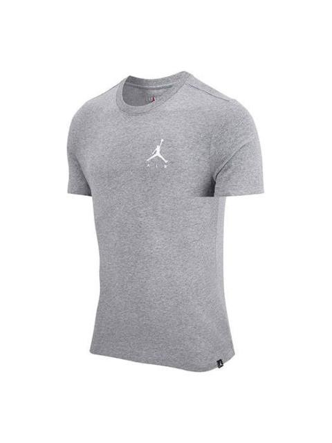 Air Jordan Jumpman Logo Embroidered Knit Sports Short Sleeve Gray DA6800-091