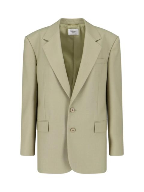 SINGLE-BREASTED WOOL AND SILK BLAZER