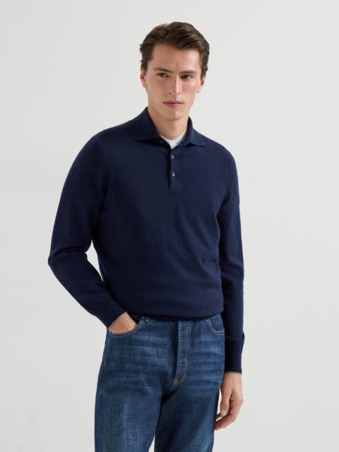 Cashmere knit polo shirt