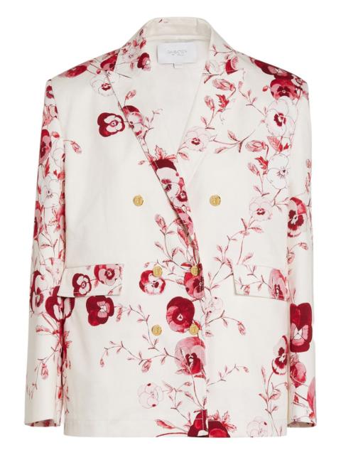 floral double-breasted jacket