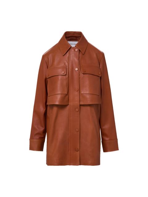 LIORA LEATHER UTILITY DICKEY COAT