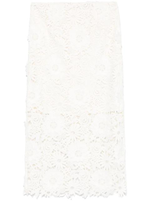 3D lace pencil skirt