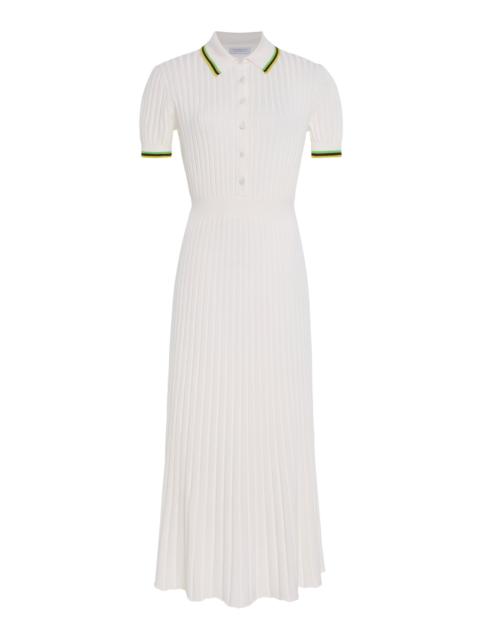 Eyot Knit Cashmere-Silk Maxi Polo Dress ivory