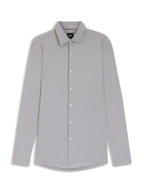 SLIM-FIT SHIRT IN STRUCTURED PERFORMANCE-STRETCH FABRIC