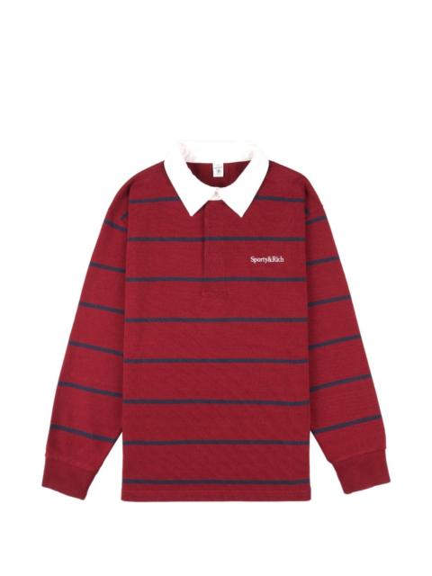 striped long-sleeve polo shirt
