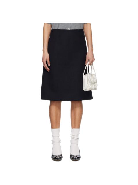 Navy A-Line Midi Skirt