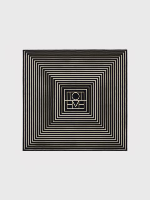 Signature monogram silk scarf black