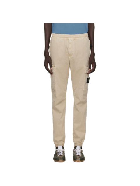 Beige 3100033 Stretch Organic Broken Twill Cotton Cargo Pants