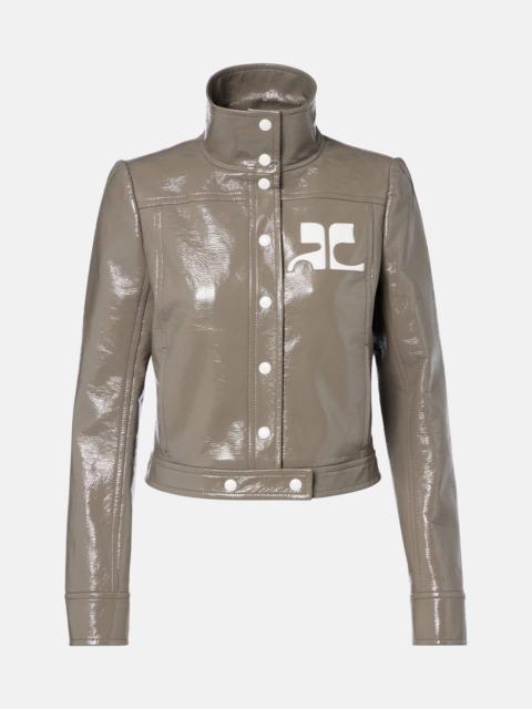 Logo vinyl cropped jacket